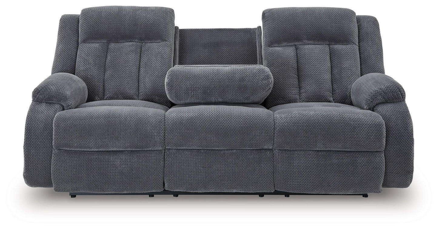 Observation - Steel - Reclining Power Sofa With Drop Down Table
