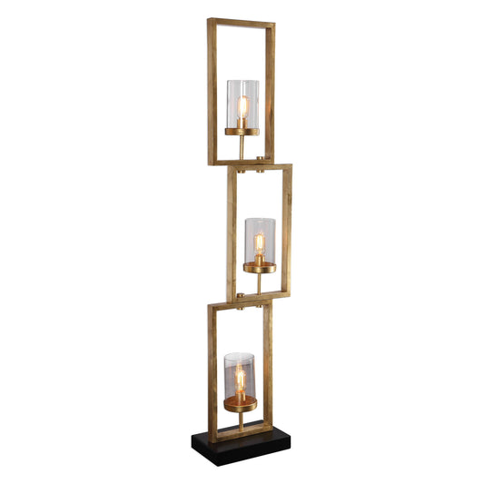 Cielo - Staggered Rectangles Floor Lamp - Gold