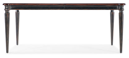 Charleston - Rectangle Leg Dining Table With 2-22" leaves - Dark Brown