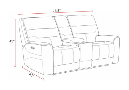 Lawson - Power Zero Gravity Tilt Console Loveseat P2 - Sydney Brunette