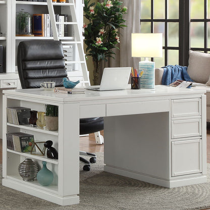Catalina - Two Piece Writing Desk With Power Center And USB - Cottage White