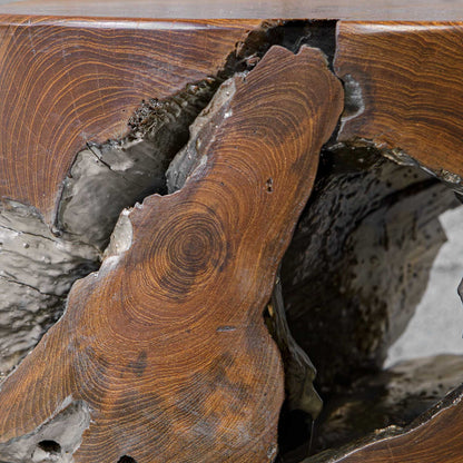 Rafe - Wooden Accent Stool - Silver / Woodtone