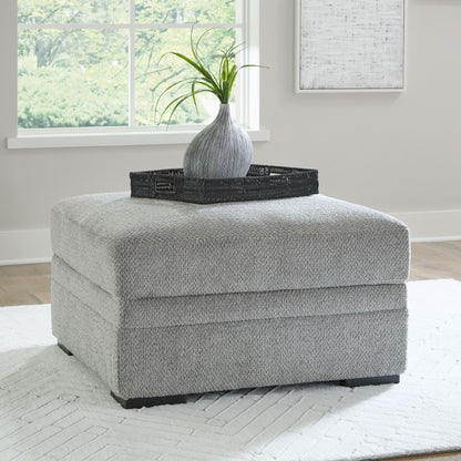 Casselbury - Cement - Ottoman With Storage