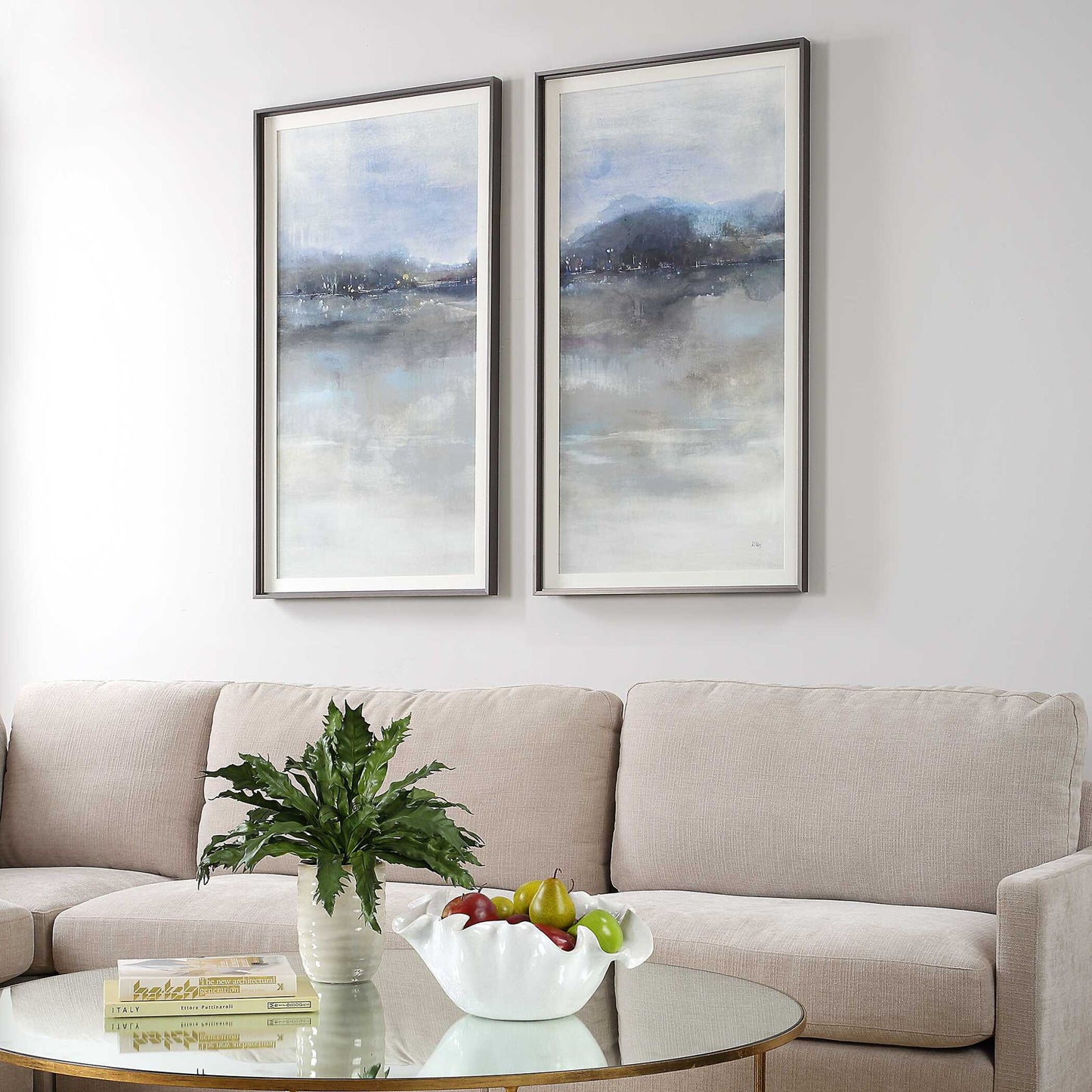 Thinking Of You - Landscape Prints (Set of 2) - Light Gray