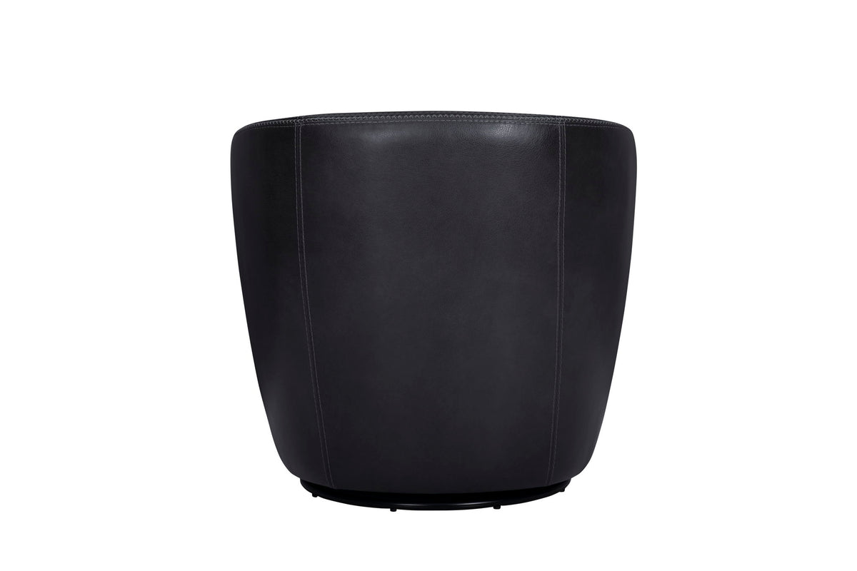 Barolo - 100% Italian Leather Swivel Club Chair (Set of 2)