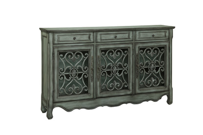 Gemma - Three Drawer Three Door Credenza - Hood Green Gray