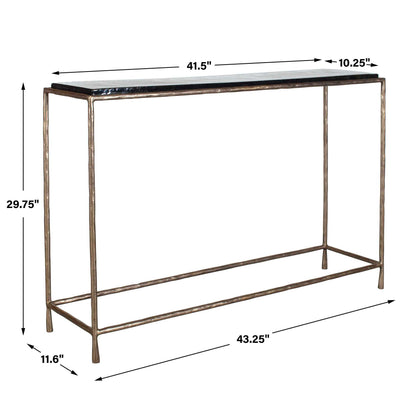 Ovard - Minimalist Metal Console Table - Brass