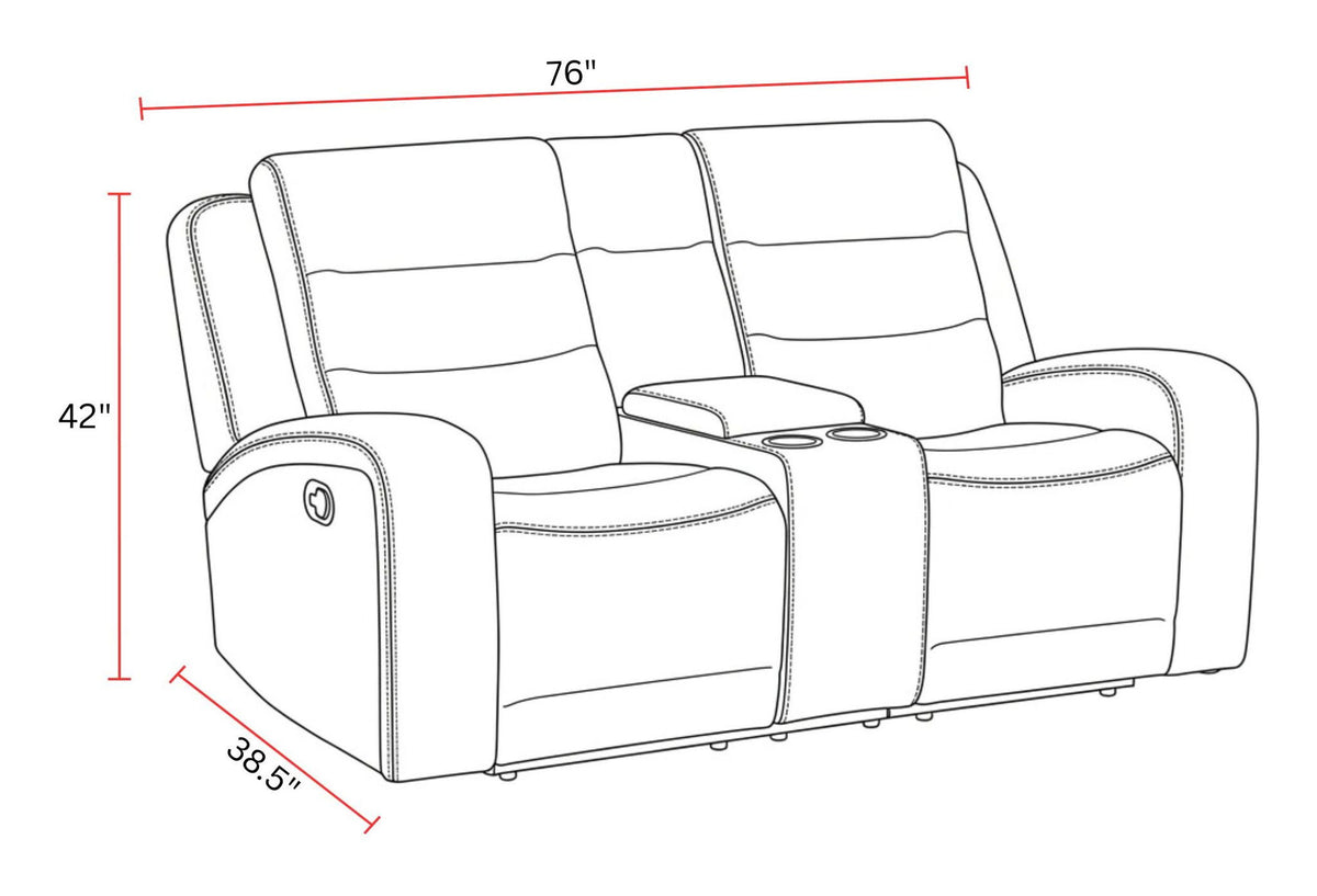 Napa - Manual Console Loveseat - Wrangler Clay
