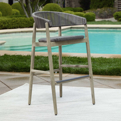 Dermott - Outdoor Bar Stool - Brown / Dark Gray