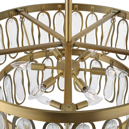 Aurelie - 9 Light Round Pendant - Brass