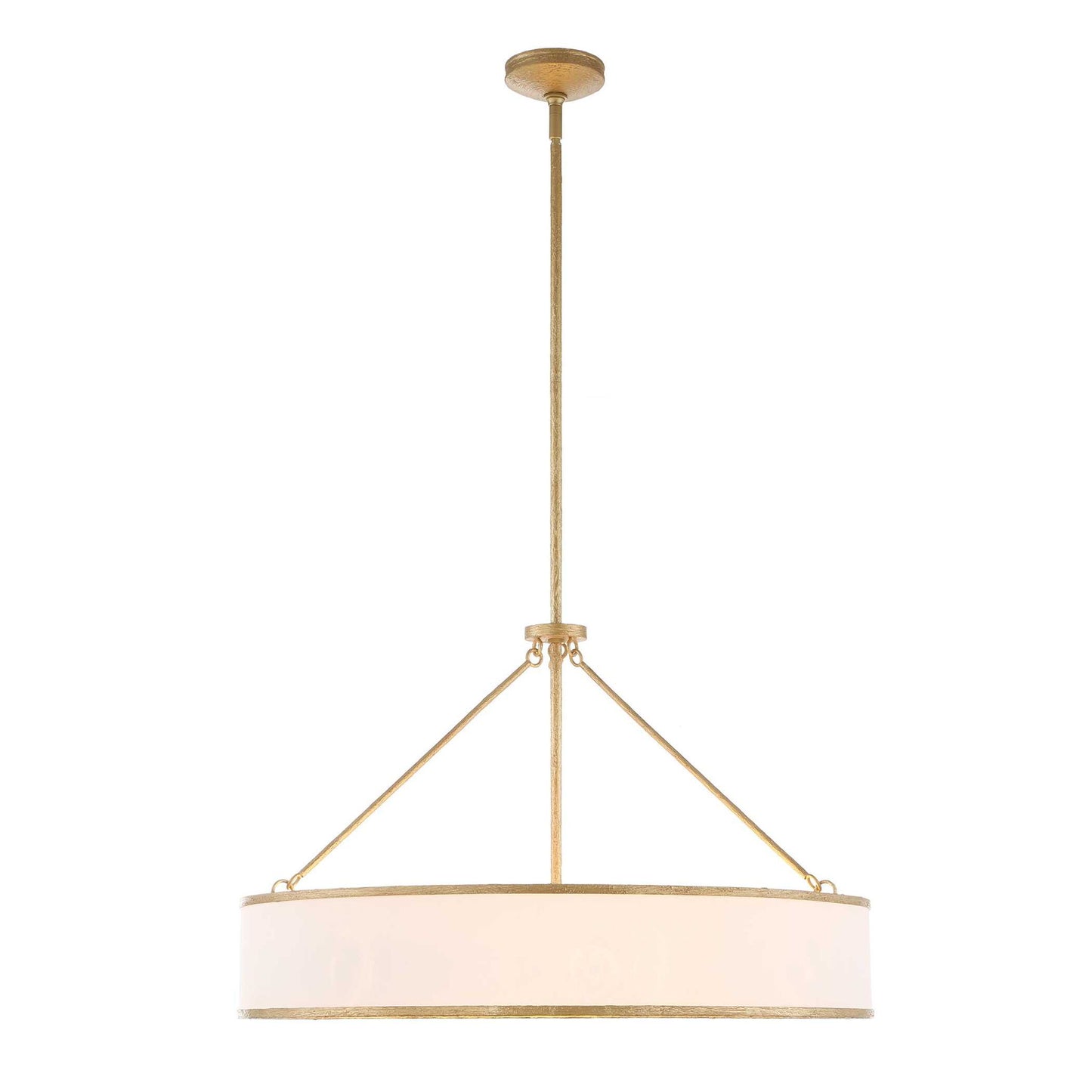 Algiers - 8 Light Drum Pendant - Gold / White
