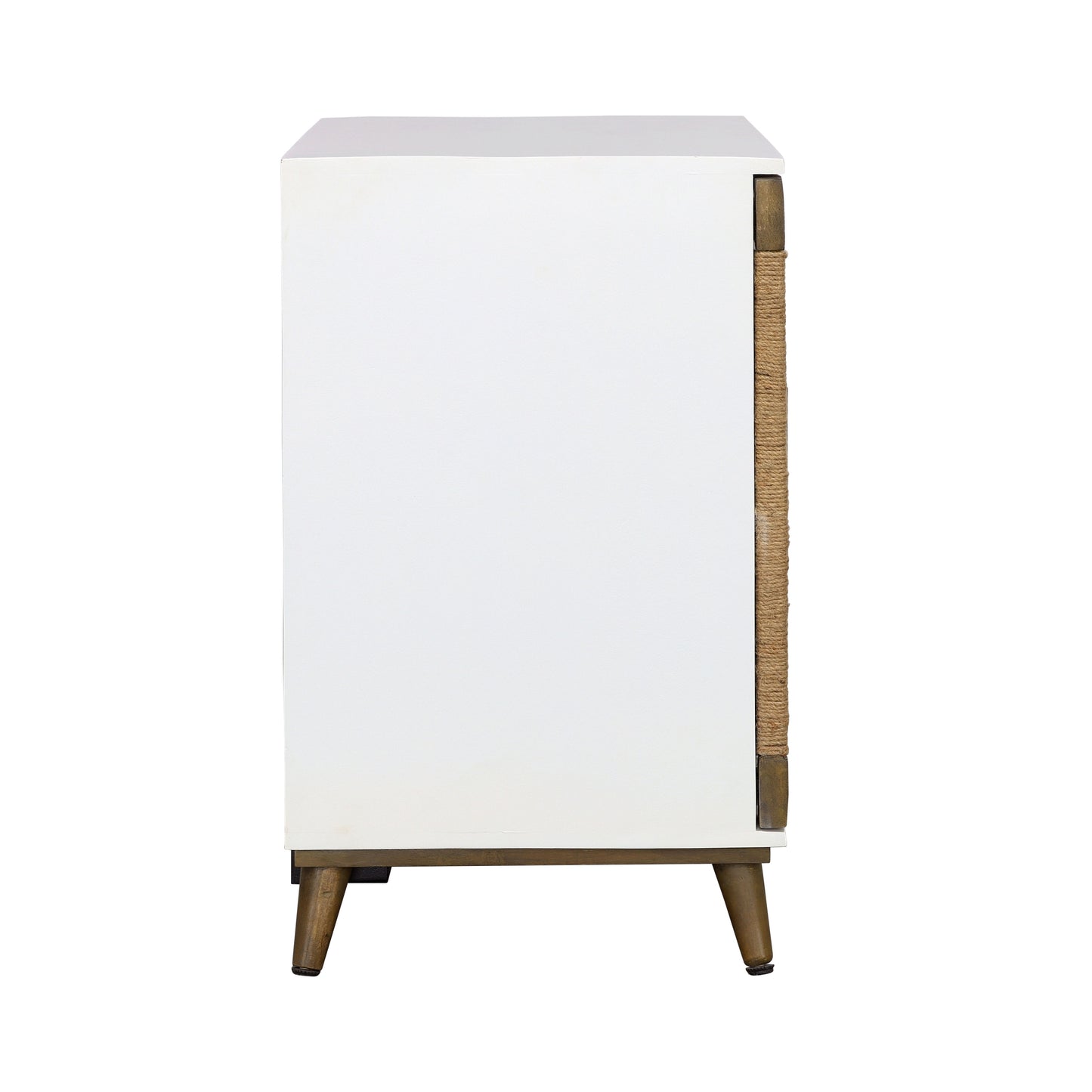 Egret - Two Door Cabinet - White / Jute