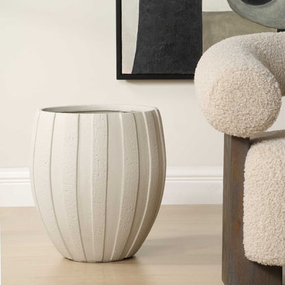 Ridgehaven - Textured Outdoor Planter - White