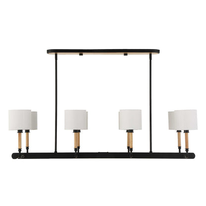 Franconia - 8 Light Pendant - Black / White