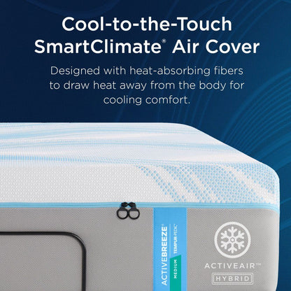 Tempur-Breeze - Tempur-ActiveBreeze Medium Hybrid Mattress - Split California King