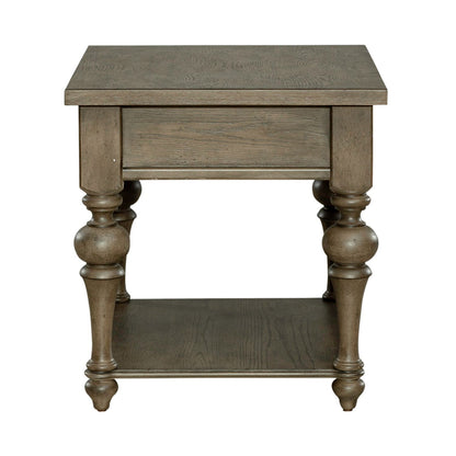 Americana Farmhouse - Drawer End Table - Light Brown