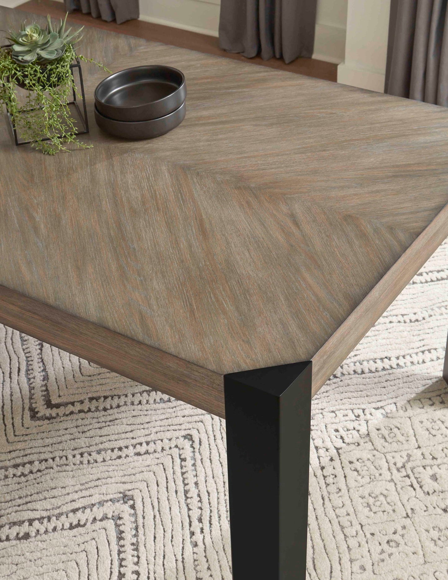 Cedar Fork - Dining Table With 6 Ladderback Chairs - Smoked Arabica