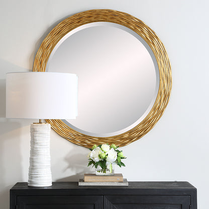 Celeste - Gold Round Mirror