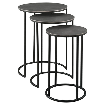 Erik - Metal Nesting Tables (Set of 3) - Dark Gray