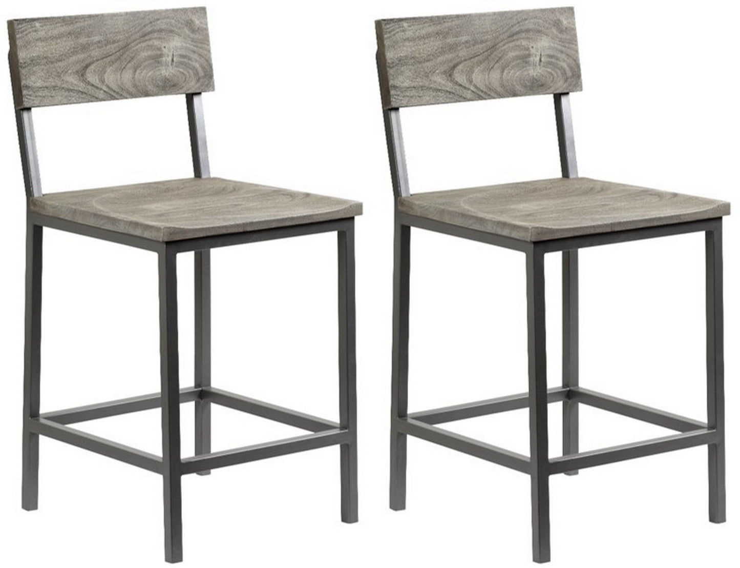 Yukon - Counter Height Barstools (Set of 2) - Sandblast Gray / Gunmetal Finish