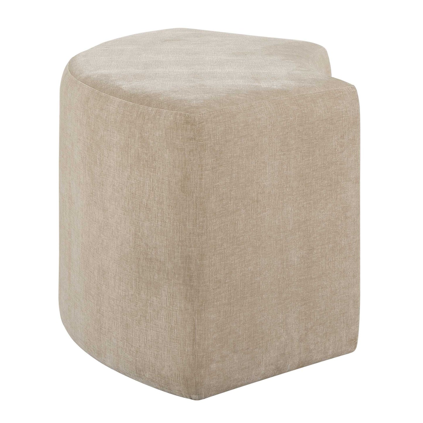 Khai - Rounded Plush Dining Bench - Brown