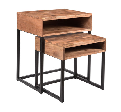 Carlin - Nesting Tables (Set of 2) - Baker’s Natural / Black