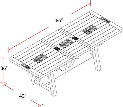 Lodge Dining - Counter Height Dining Table With Extensions - Siltstone