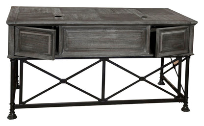 Gramercy Park - Writing Desk With Lateral File - Vintage Burnished Smoke