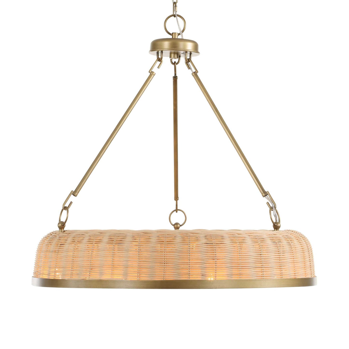 Ladakh - 9 Light Round Wicker Pendant - Gold