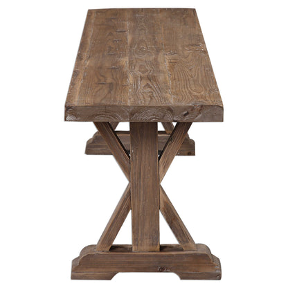 Stratford - Salvaged Wood Bench - Dark Brown