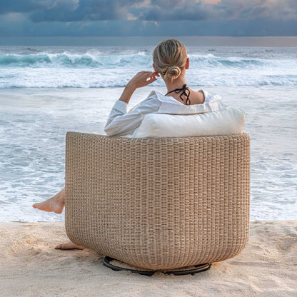 Santorini - Outdoor Swivel Lounge Chair - Brown