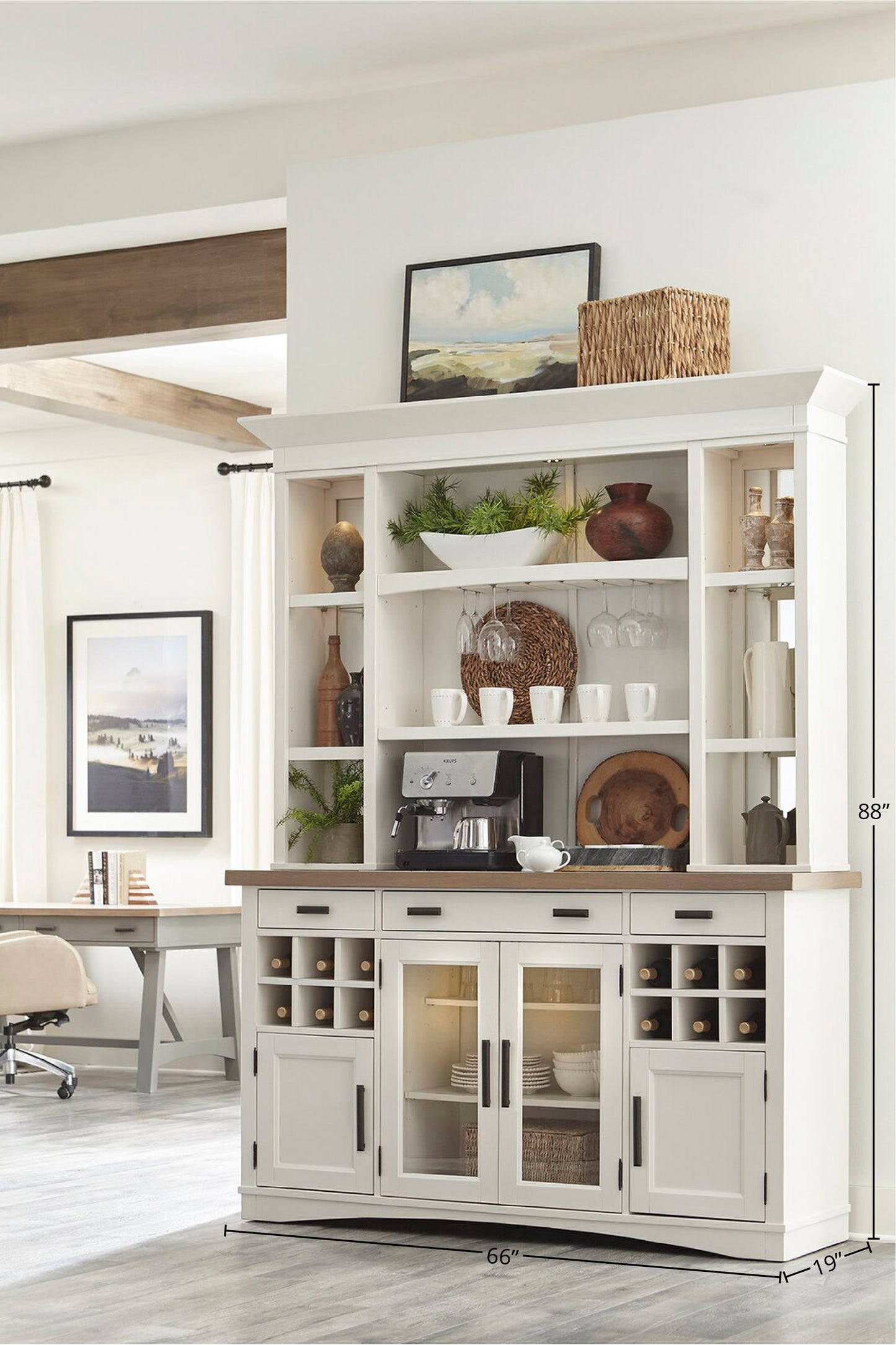 Americana Modern Dining - Buffet and Display Hutch - Cotton