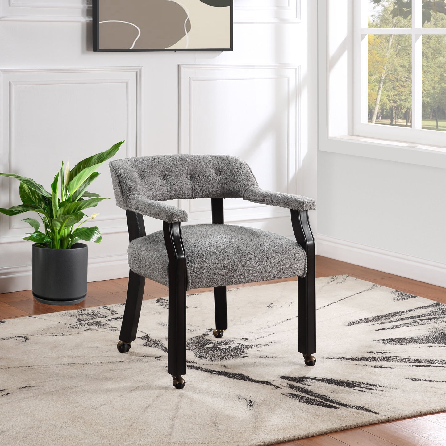 Vandusen - Castered Dining Chair - Black / Gray