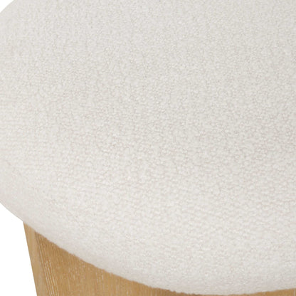 Lainie - Minimalist Accent Stool - White / Light Brown