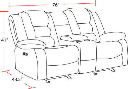Bolton - Glider Reclining Console Loveseat - Misty Storm
