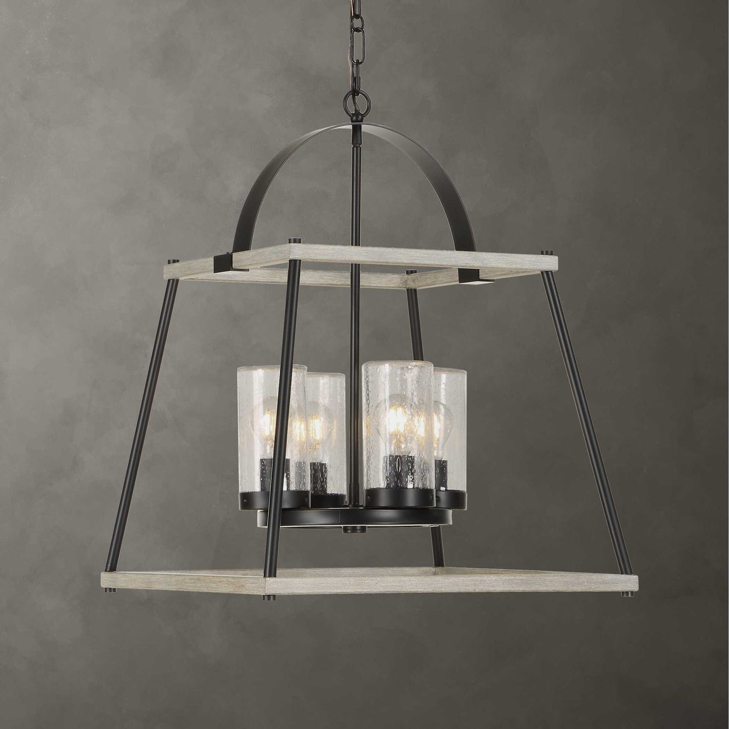 Edgecomb - 4 Light Indoor-Outdoor Pendant - Black / Gray