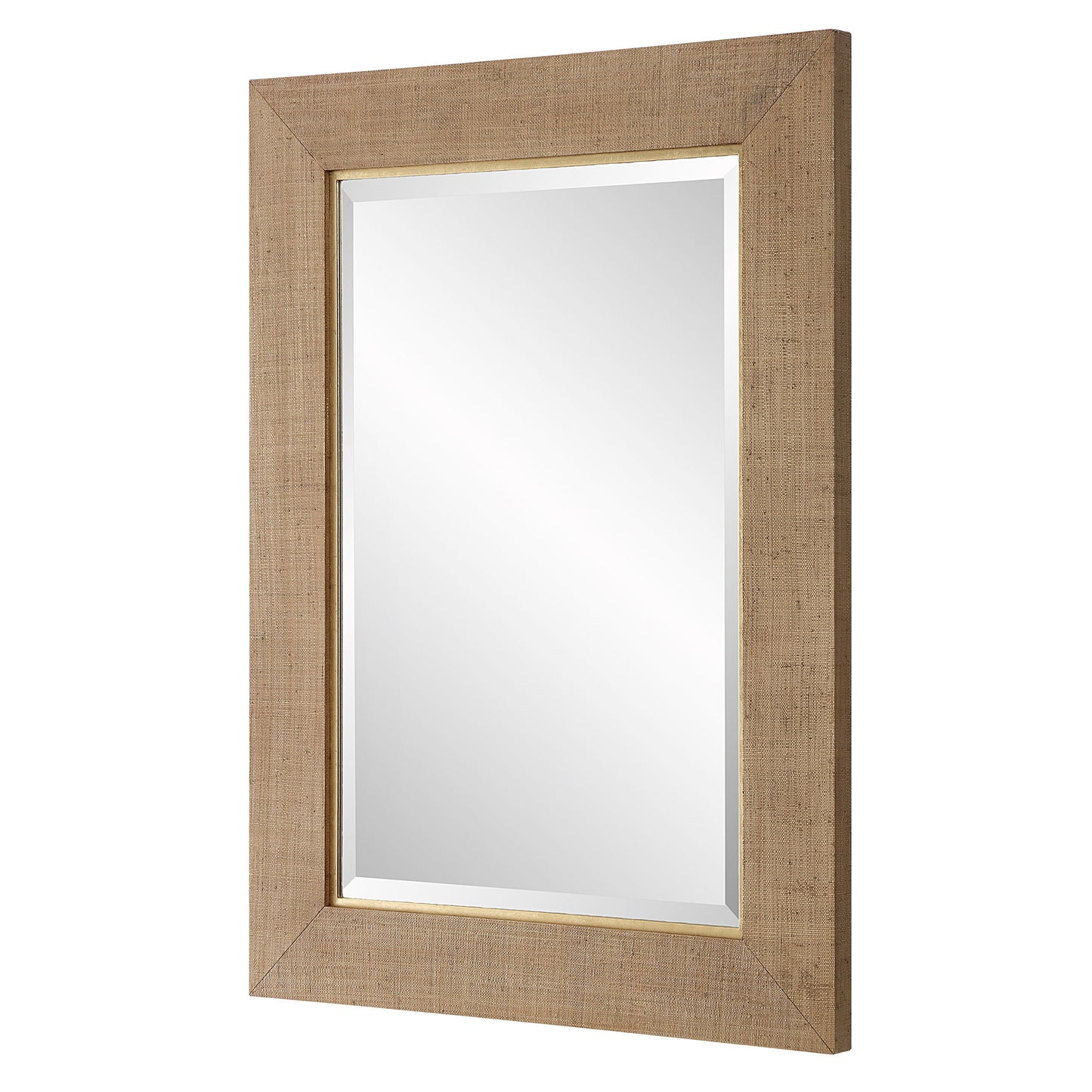 Bungalow - Grass Cloth Mirror - Light Brown