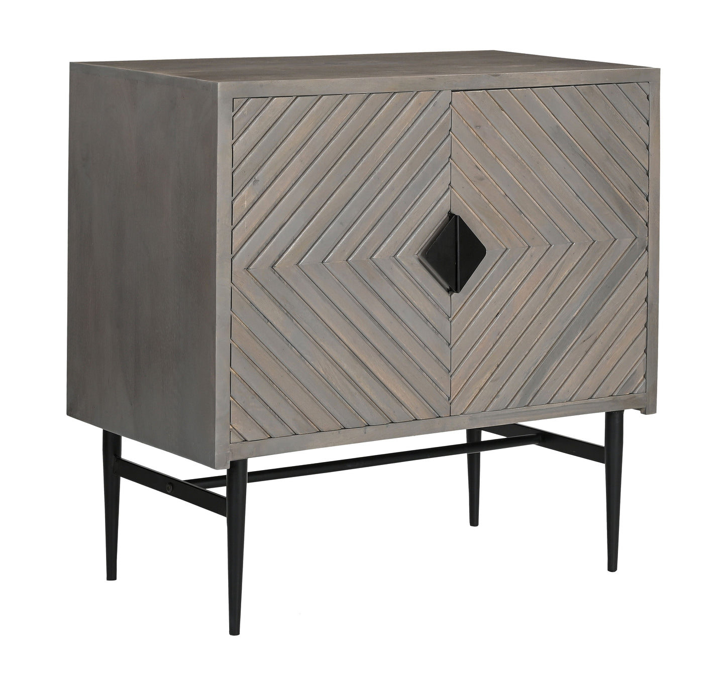 Umbriel - Two Door Cabinet - Gray / Black