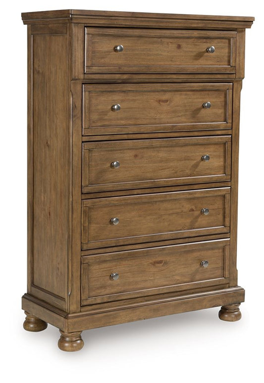 Feddinger - Medium Brown - Five Drawer Chest