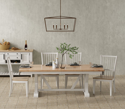 Americana Modern Dining - Trestle Dining Table With Extensions - Cotton