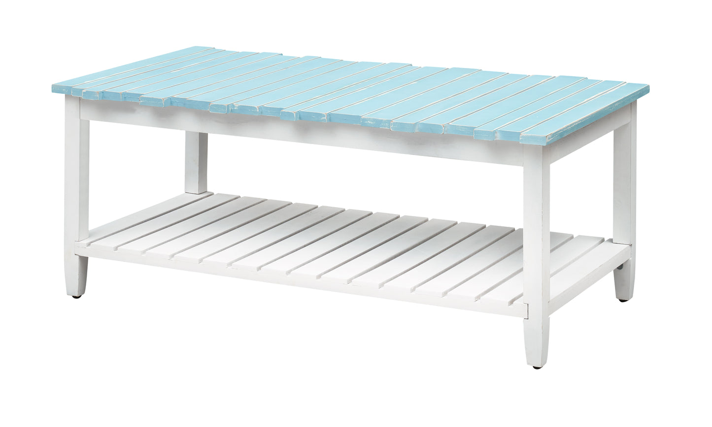 Boardwalk - Cocktail Table - White / Blueish Green