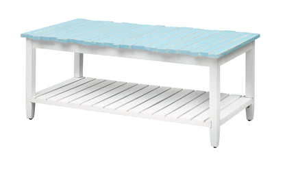 Boardwalk - Cocktail Table - White / Blueish Green