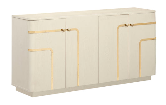 Chatsworth - Four Door Credenza - Cream / Gold