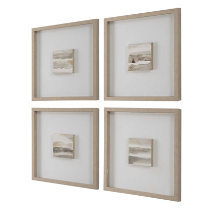 Studying Sepia - Hand Painted Canvases (Set of 4) - Light Brown