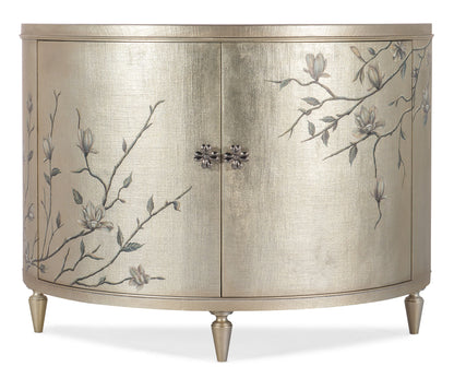 Melange - Marguerite 2-Door Demilune Chest - Pearl Silver
