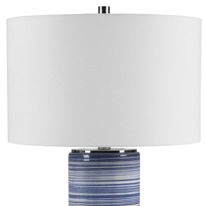 Montauk - Striped Table Lamp - Blue