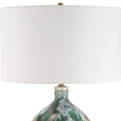 Mihaela - Drip Glaze Table Lamp - Blue / Green