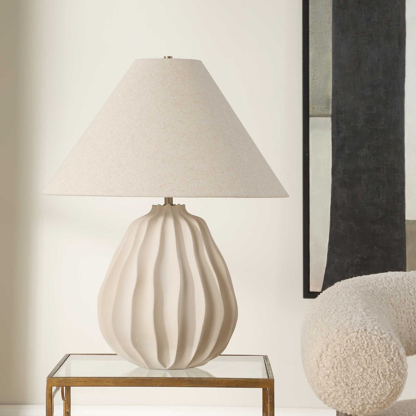 Javary - Table Lamp - Matte Beige
