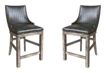 Lodge Dining - Swivel Counter Sling Chair (Set of 2) - Siltstone