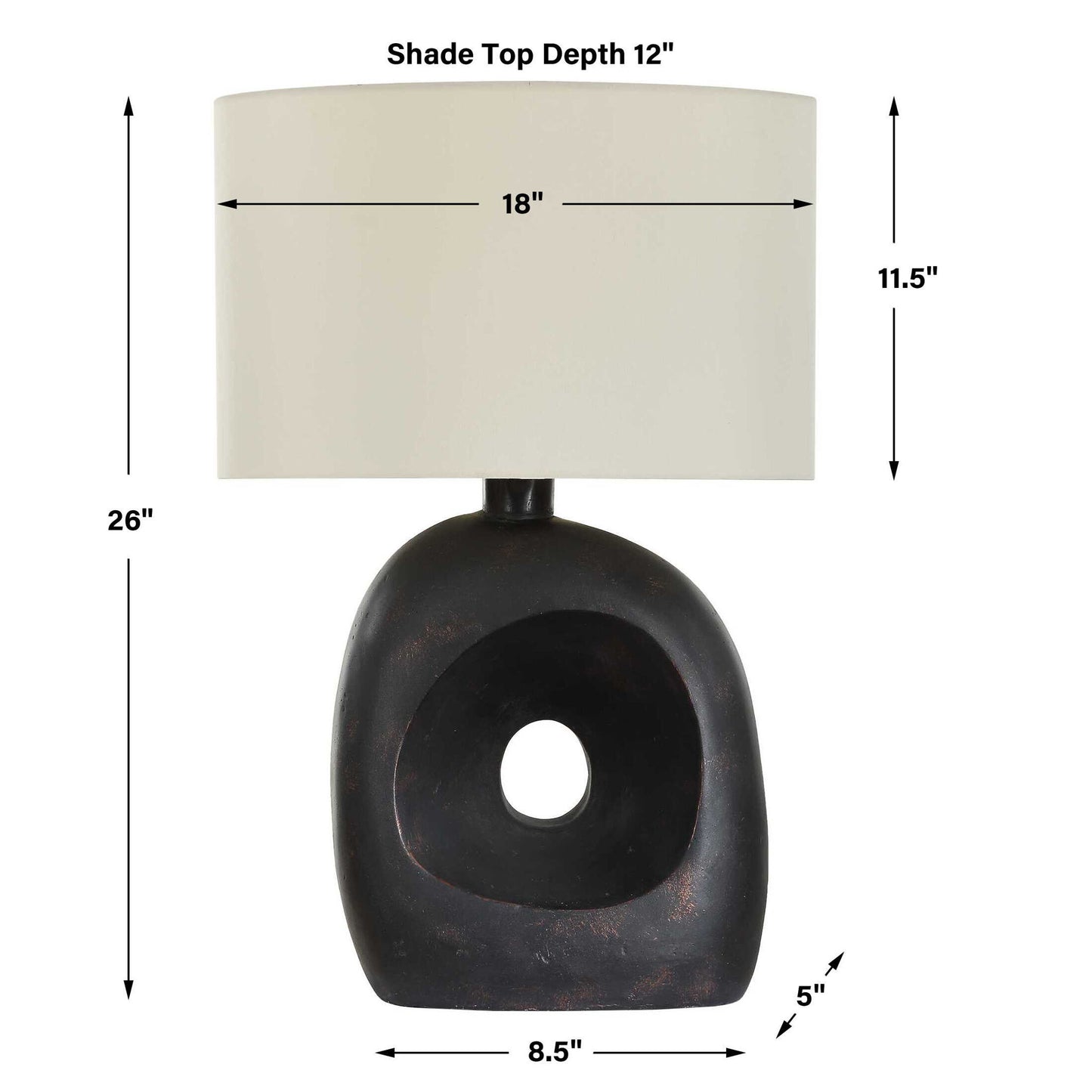 Peephole - Outdoor Bronze Table Lamp - Black